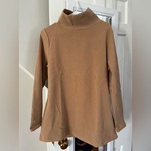 NWT Cobble Hill Turtleneck in Terry Fleece, Camel